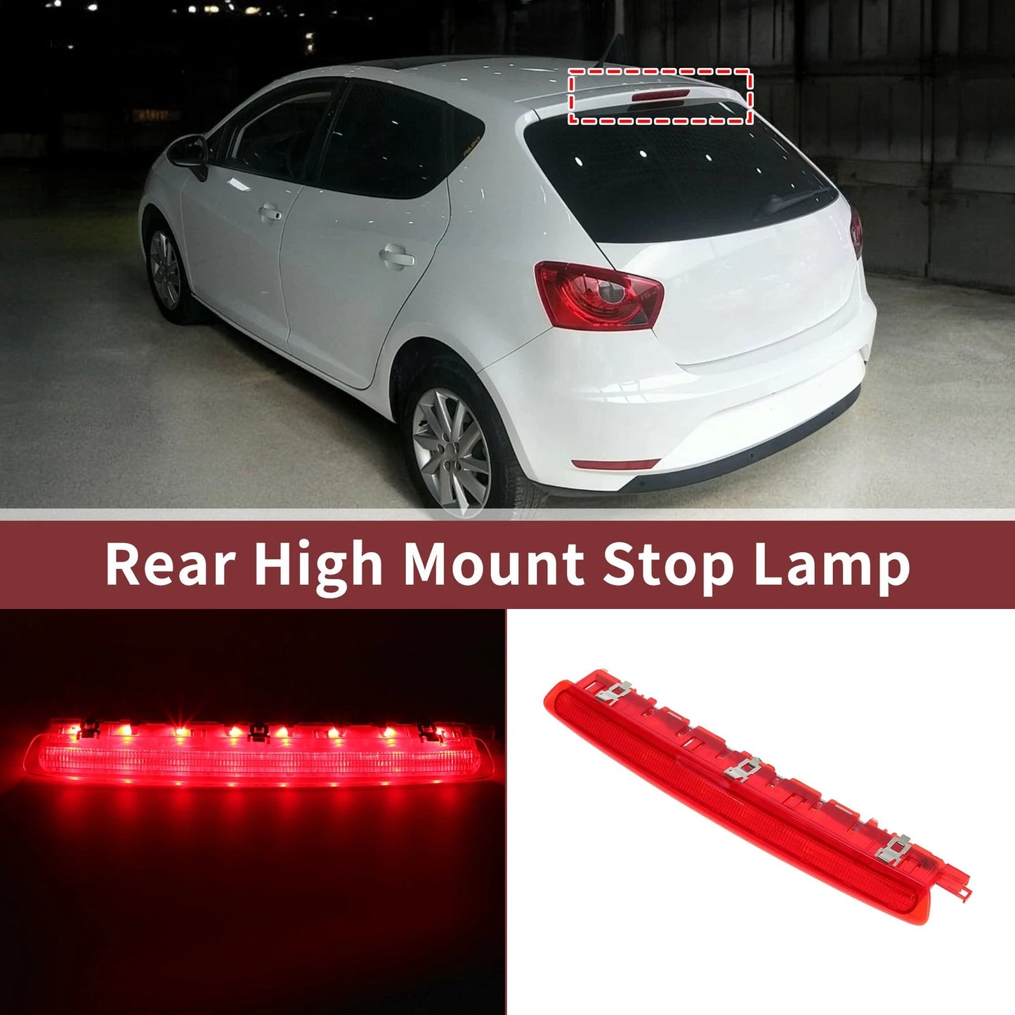 Red LED Third Brake Light for Seat Ibiza 6J/6P (2009–2017) No.6J0945097A