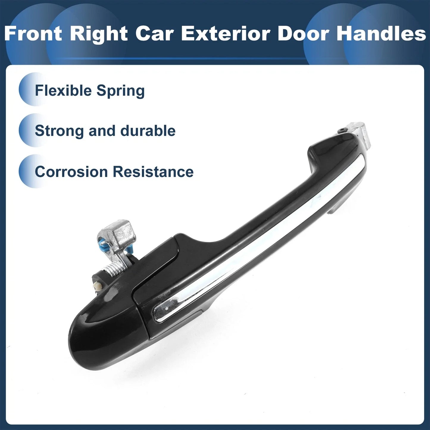 Front Right Exterior Door Handle for Honda Accord (2003-2007) Silver Tone