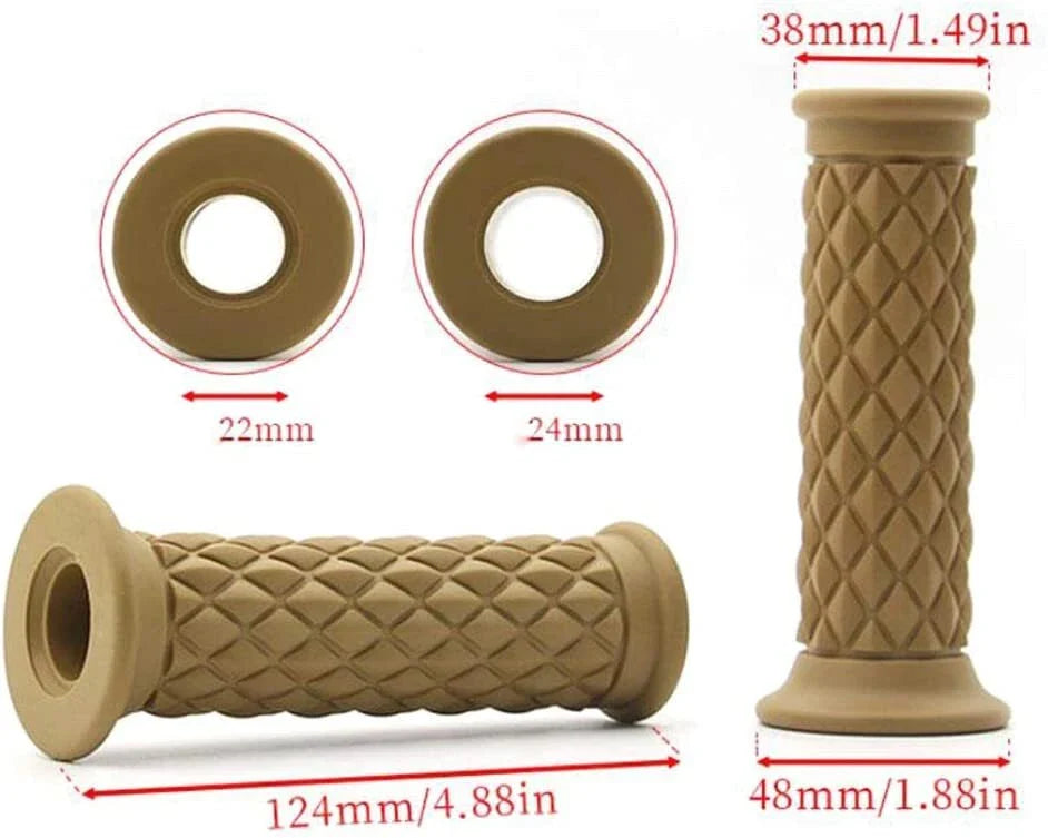 Rubber Hand Grips for Grey Black Motorcycle Motocross Dirtbike (AU)