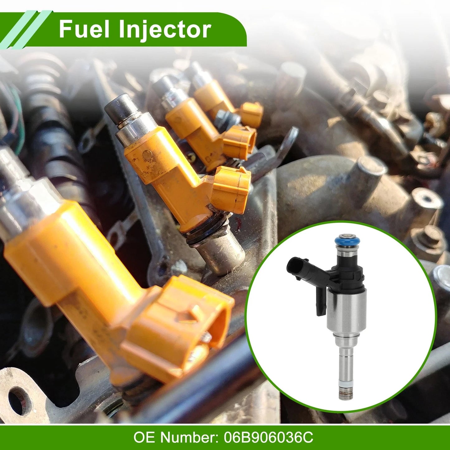 Fuel Injector No.06B906036C for Audi A4 B8 1.8 TFSI (2011–2015) 1 Pc Black