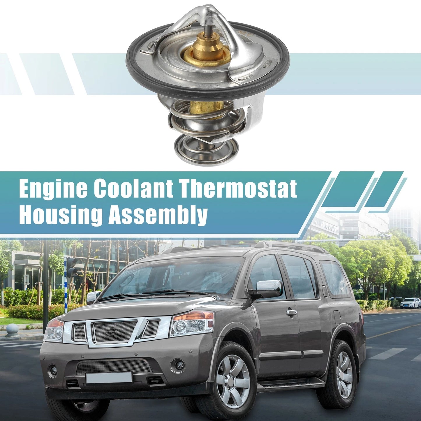 Engine Coolant Thermostat for Nissan NV2500 (2012–2016) 21200-AD201 Rubber