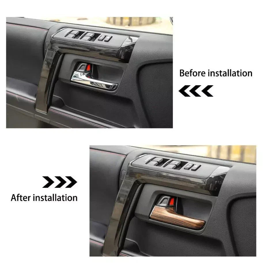 Wood Grain Interior Car Door Handle Cover Trim 4 x for Toyota 4Runner (2017–2023)