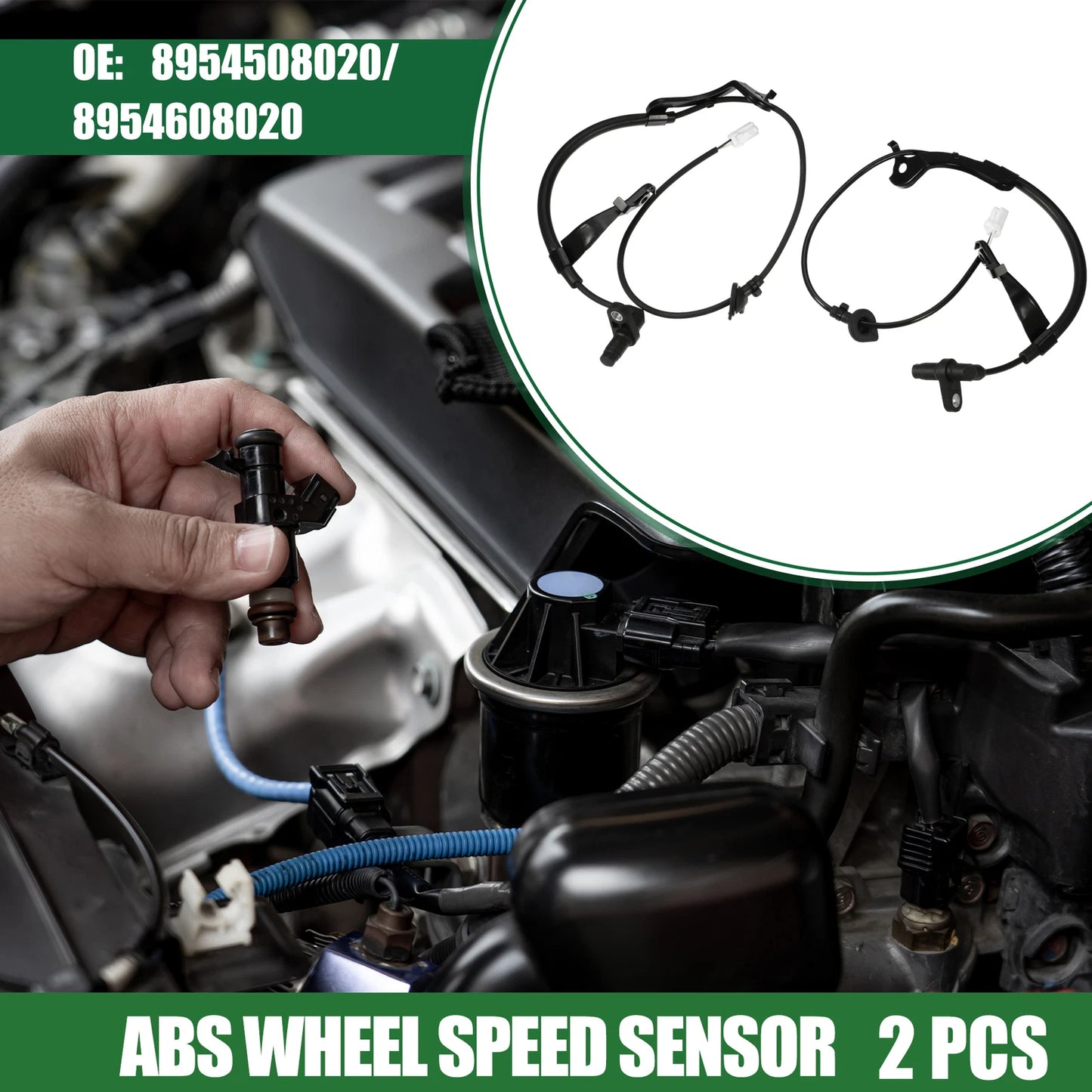 2X ABS Wheel Speed Sensor for Toyota Sienna (2011–2013) No. 8954508020/8954608020