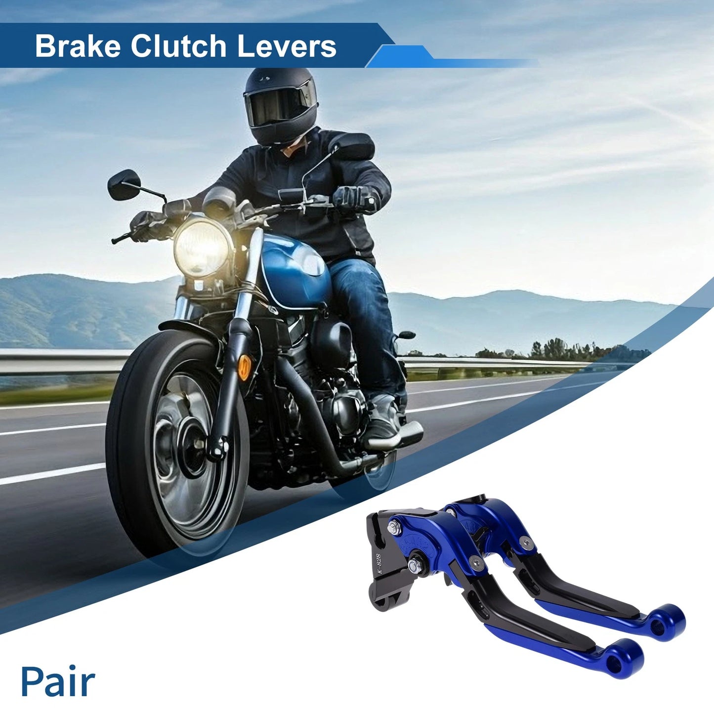 Short Long Brake Clutch Levers for Kawasaki ZZR600 (2005–2009) Blue Black