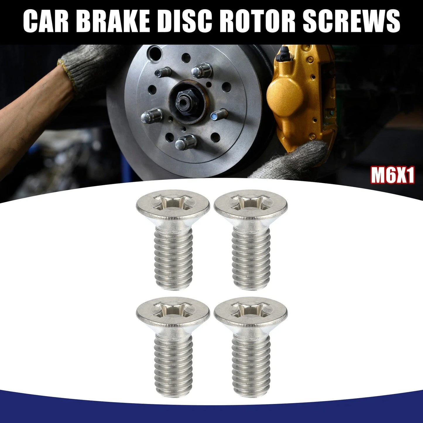 Brake Disc Rotor Screws Kit for Honda Accord - 4 x Retaining Bolts