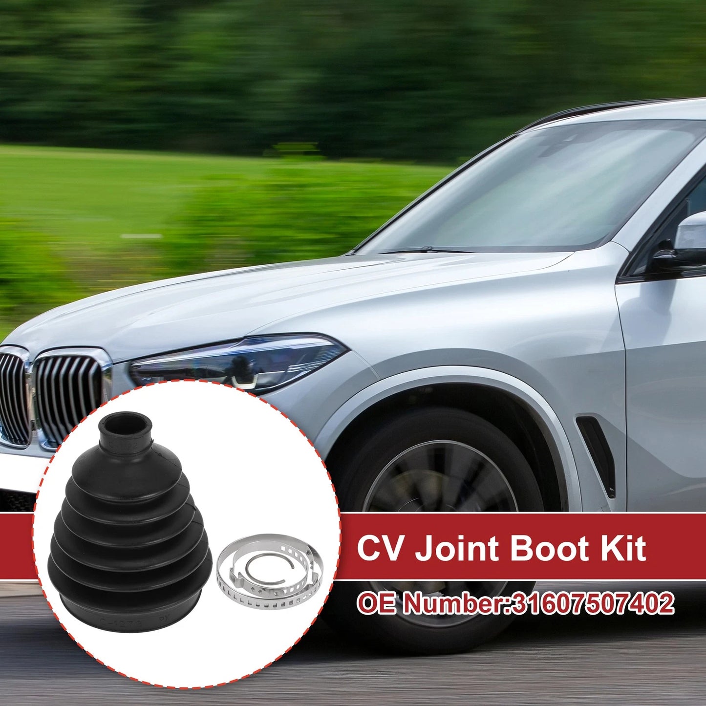 Outer CV Joint Boot Kit with Clamps for BMW X5 (2000–2006) - 31607507402