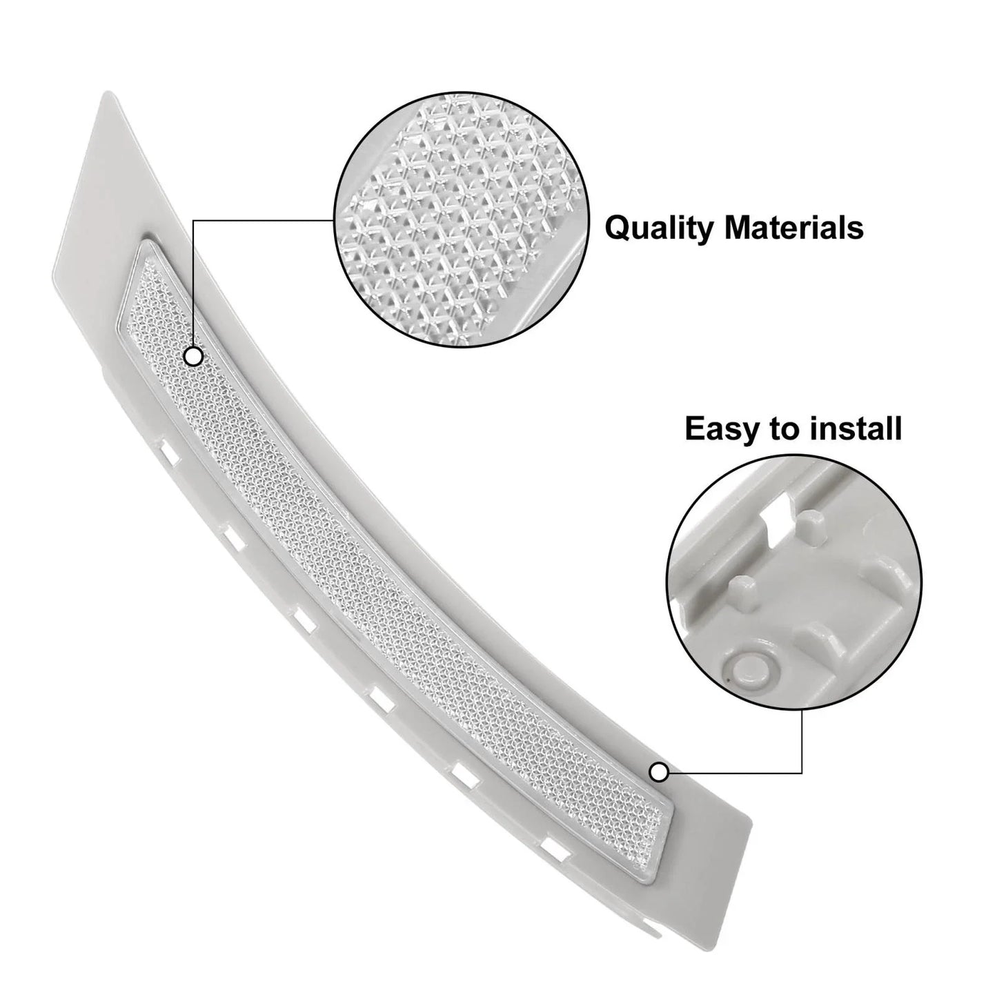 Front Bumper Reflector for BMW 5 Series LCI White