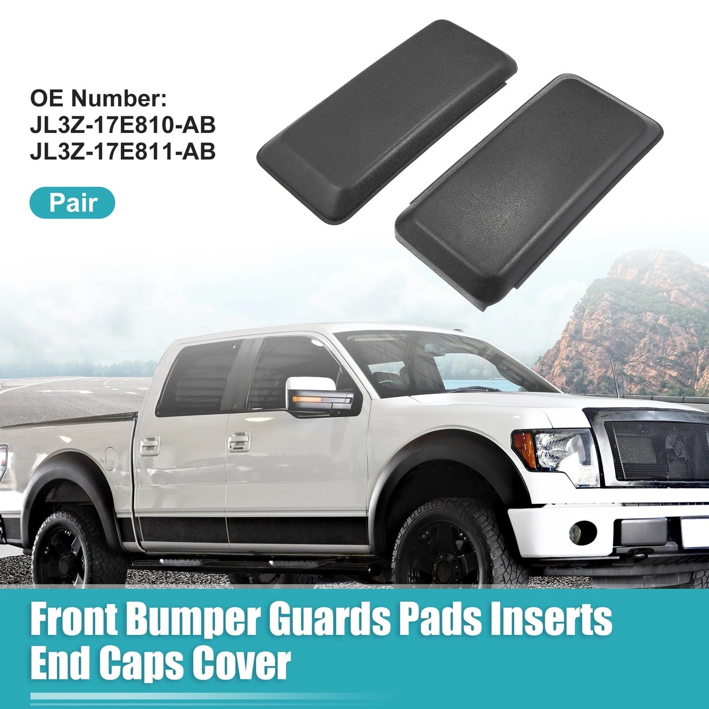 Set of 2 Front Bumper Bracket Insert Caps JL3Z17E810AB for Ford F150 (2018–2020)