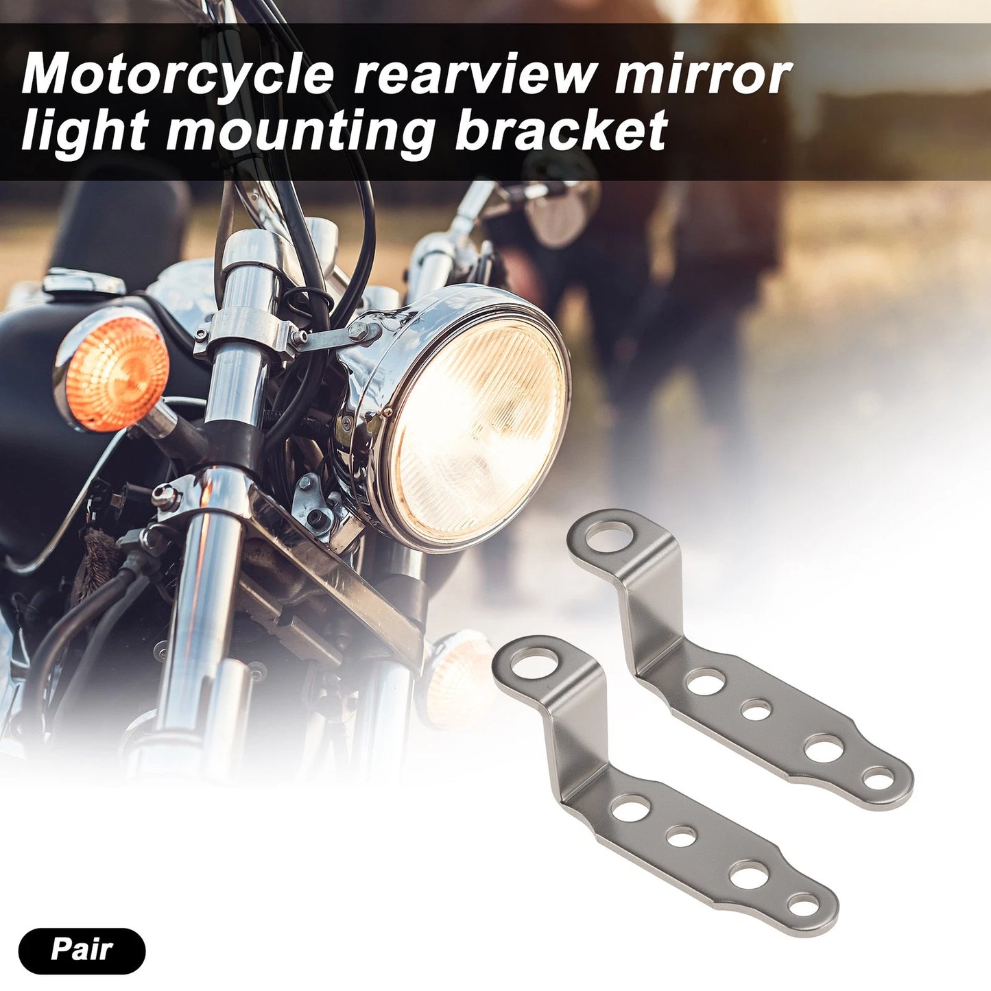 Light Bar Mounting Bracket for Motorcycle (Silver Tone)