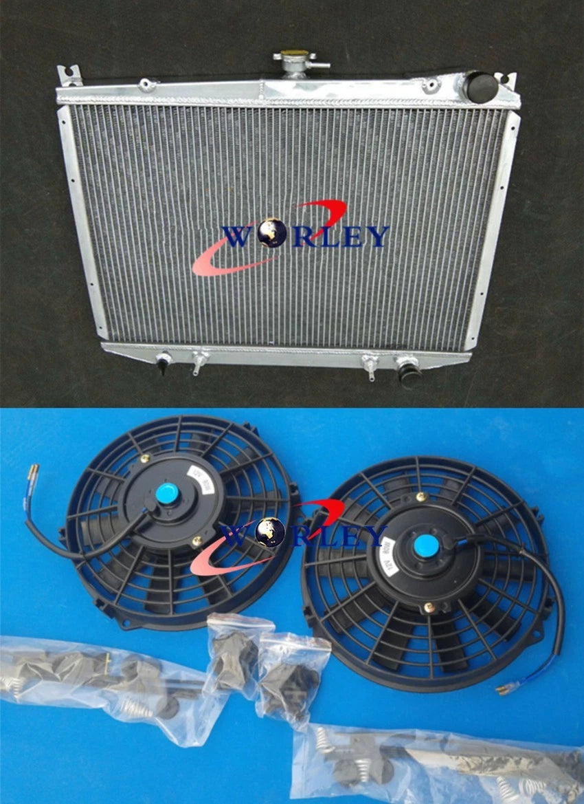 Aluminum Radiator & Fans for Nissan D21 Pathfinder (1986–1997)