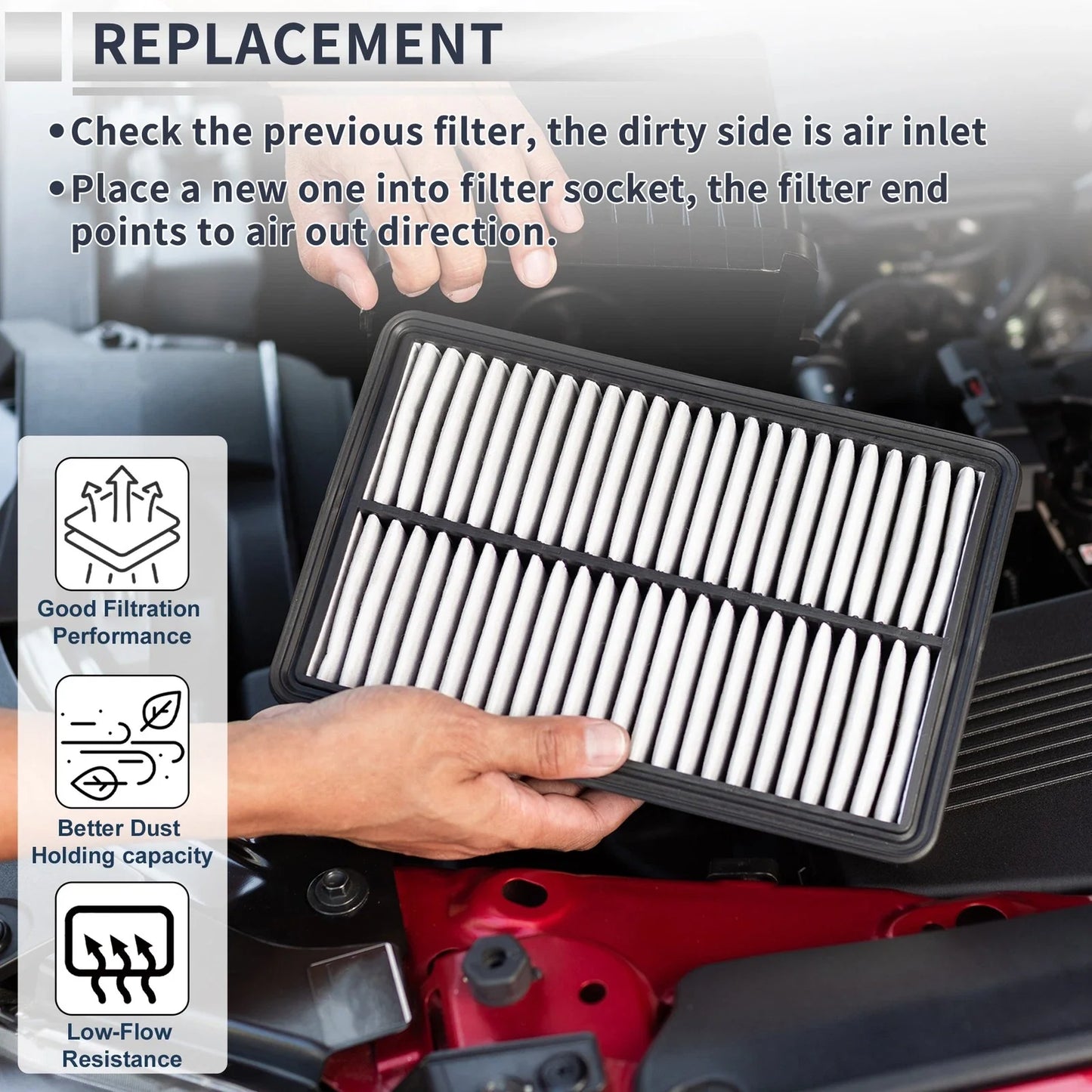 Engine Air Filter for Hyundai Elantra (2007-2010) - 1 x Quality Replacement