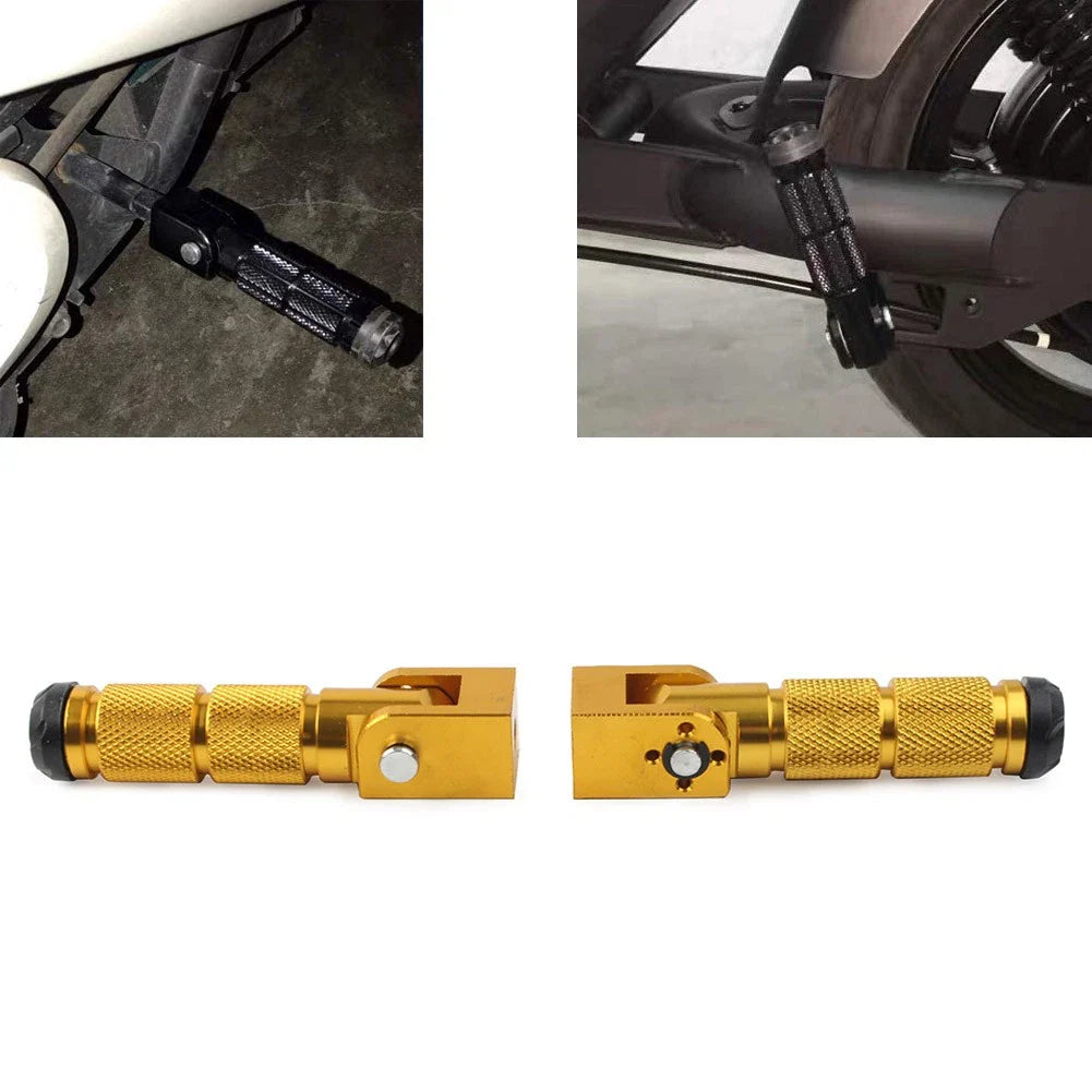 8mm Folding Footpegs for Electric Motor Bicycle ATV - Gold