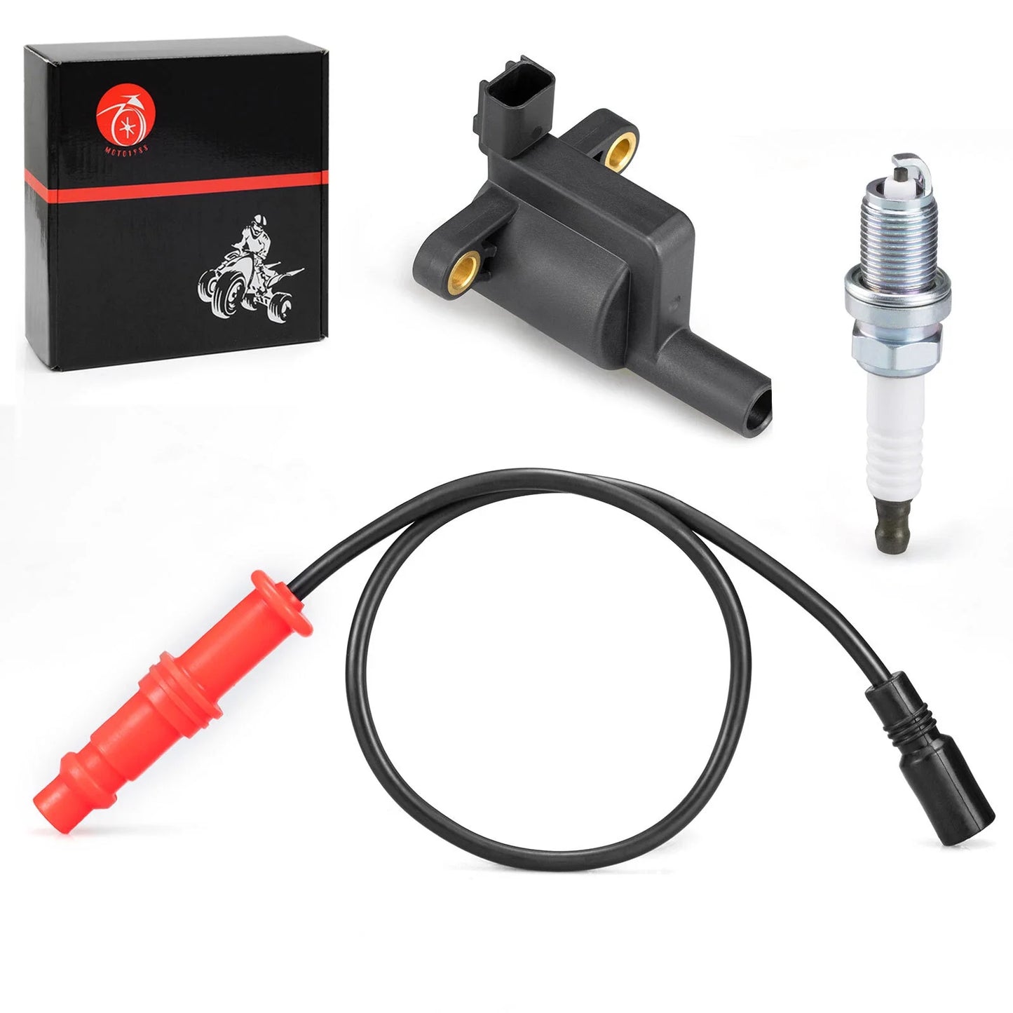 Ignition coil w/ Wire Cap Spark Plug for Polaris Sportsman XP 550 EPS (2009–2013)