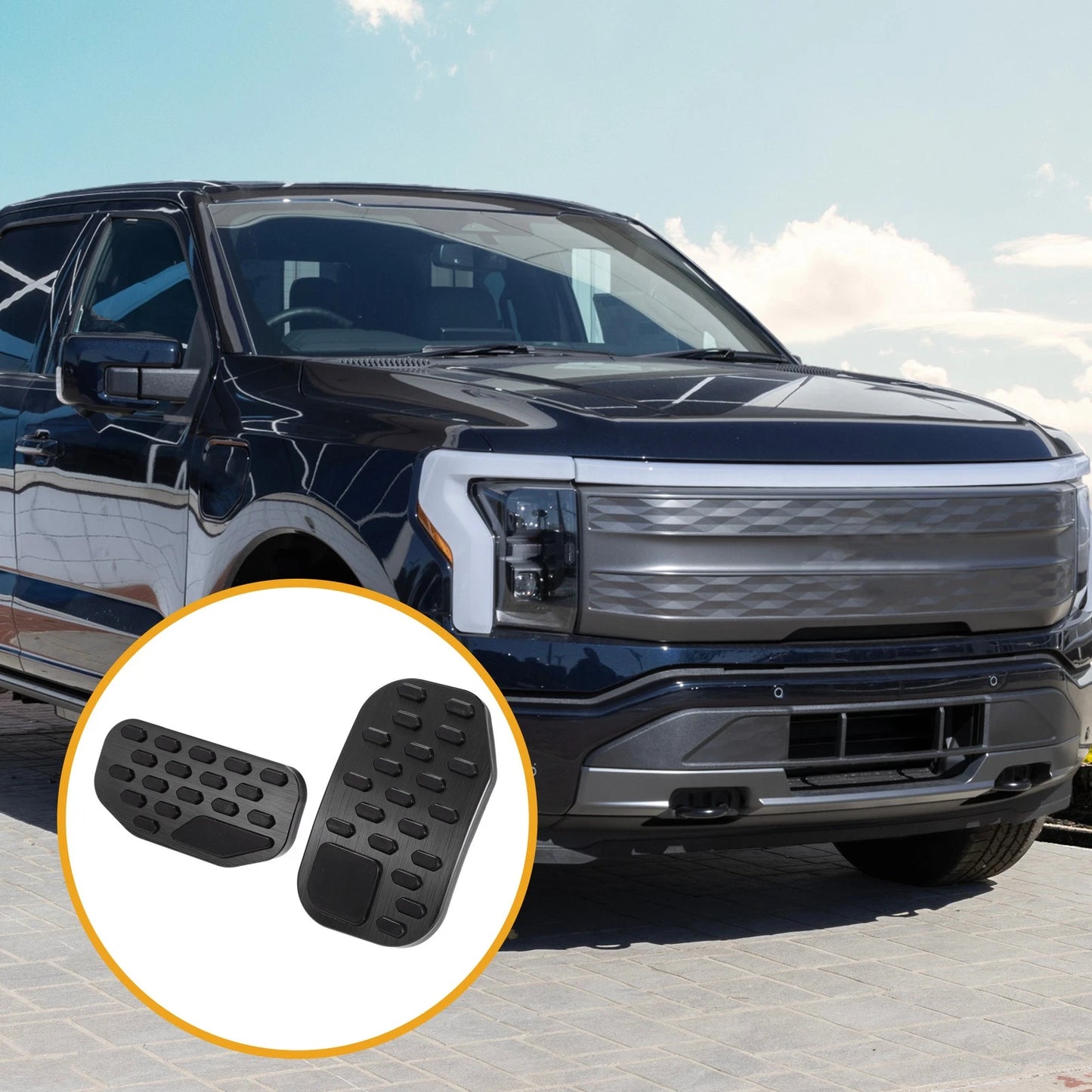 Set of 2 Brake Gas Pedal Pads for Ford F-150 (2021–2023) Black
