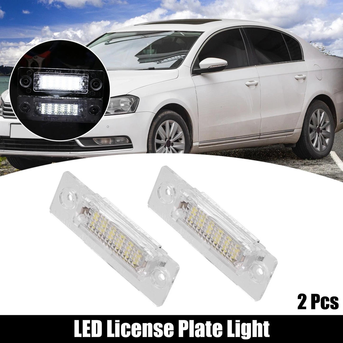 2X LED Car License Plate Light for Volkswagen Passat Jetta Golf
