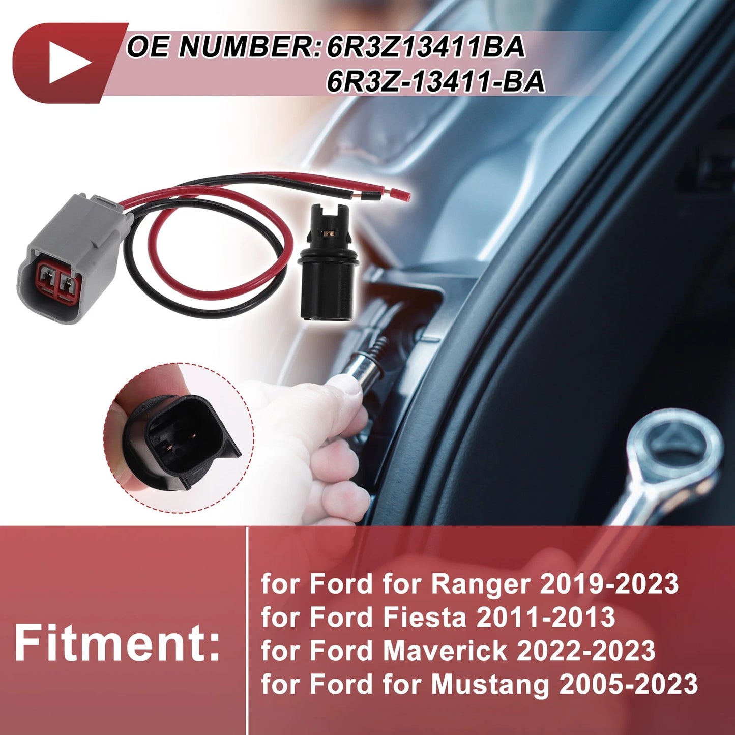 Side Marker Light Socket Wiring for Ford Ranger (2019–2023) No. 6R3Z13411BA