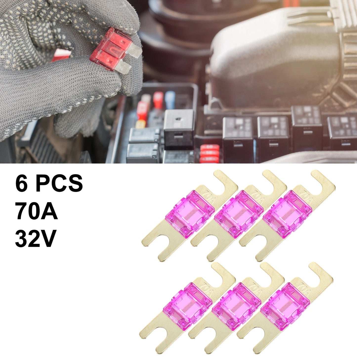 6pcs 70A AFS Mini ANL Fuse for Car Truck Motorcycle Boat (Universal)