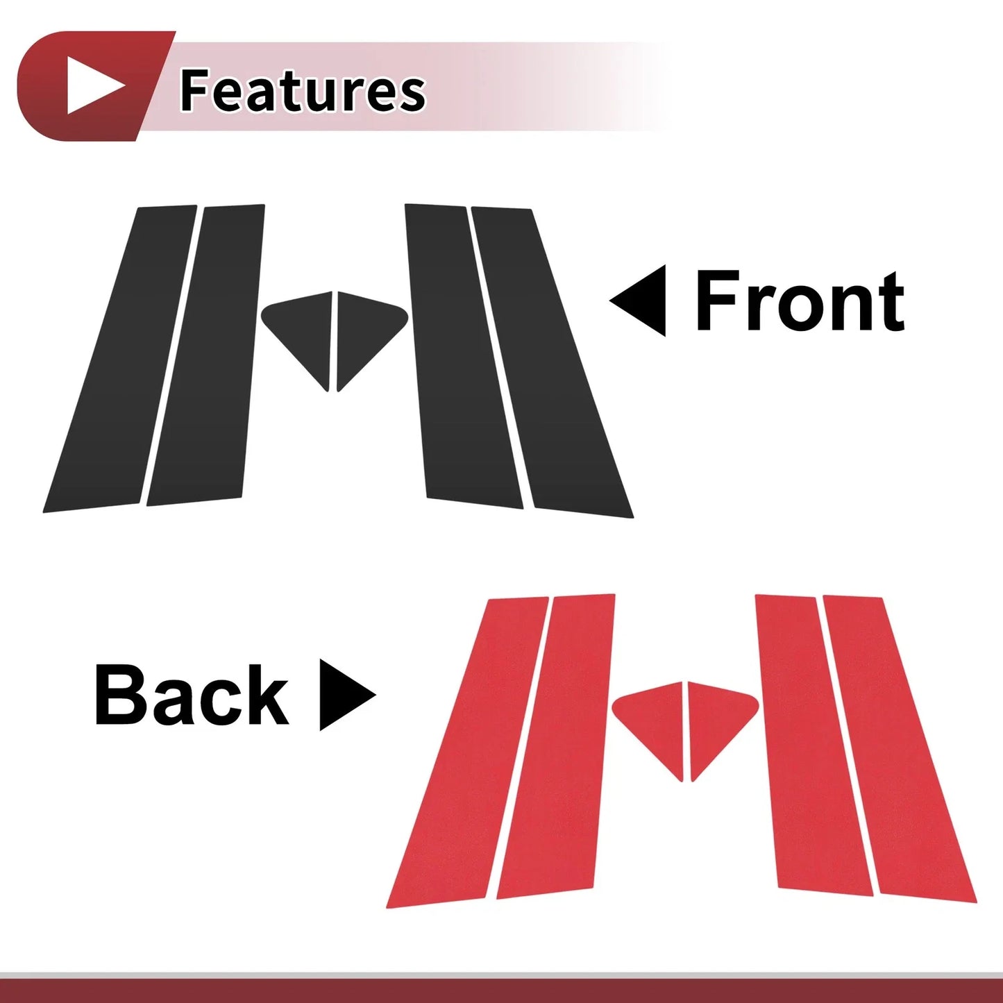 Door Pillar Window Trim for Chevrolet Trailblazer Black Front Rear (2002-2009)