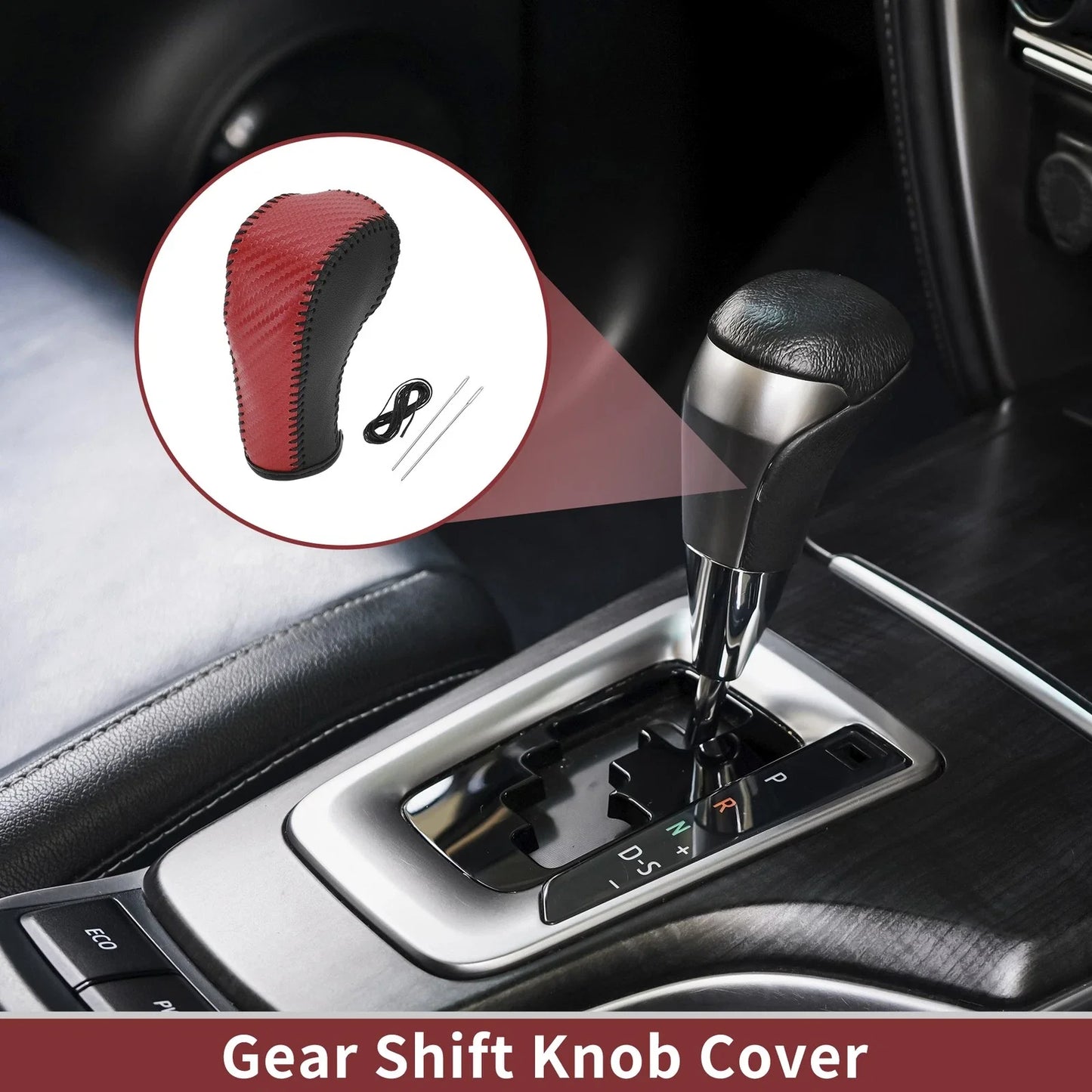 Red Carbon Fiber Gear Shift Knob Cover for Chevrolet Cruze (2011-2016)