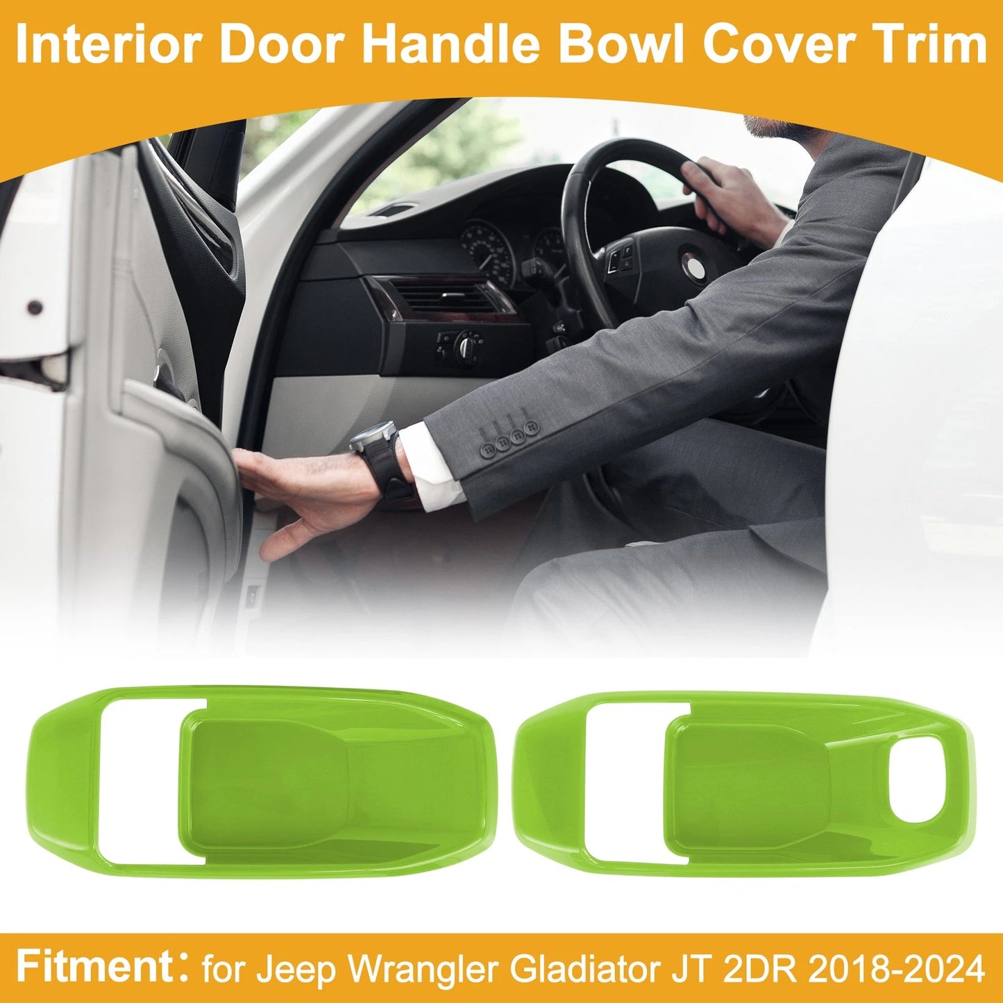 Interior Door Handle Bowl Cover Trim for Jeep Wrangler Gladiator JT (2018–2023)