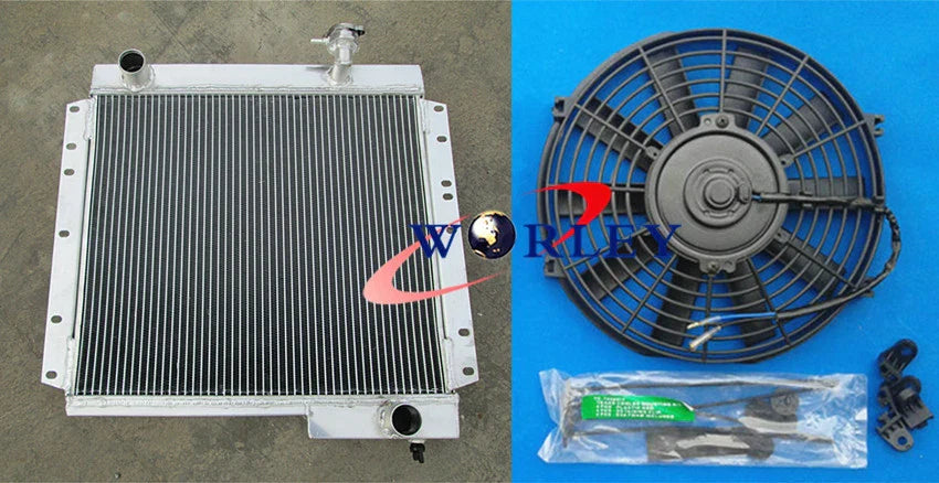 3 Row Aluminum Radiator, Shroud, Fan for Toyota Land Cruiser FJ40 FJ45 (1960-1984)