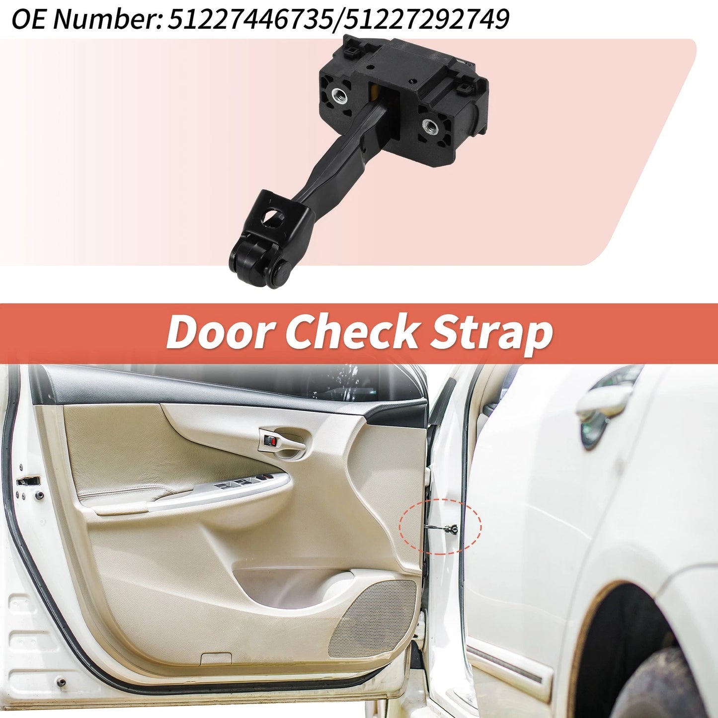 Rear Door Check Strap for BMW 3 Series F35 (2012–2015) No.51227446735