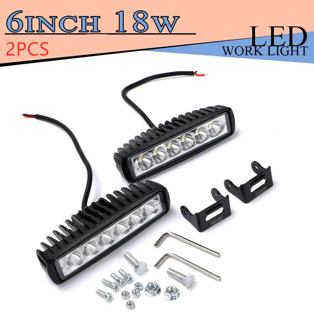 2x Black 12V Spreader LED Deck/Marine Lights for Boat Spots Light 18W waterproof