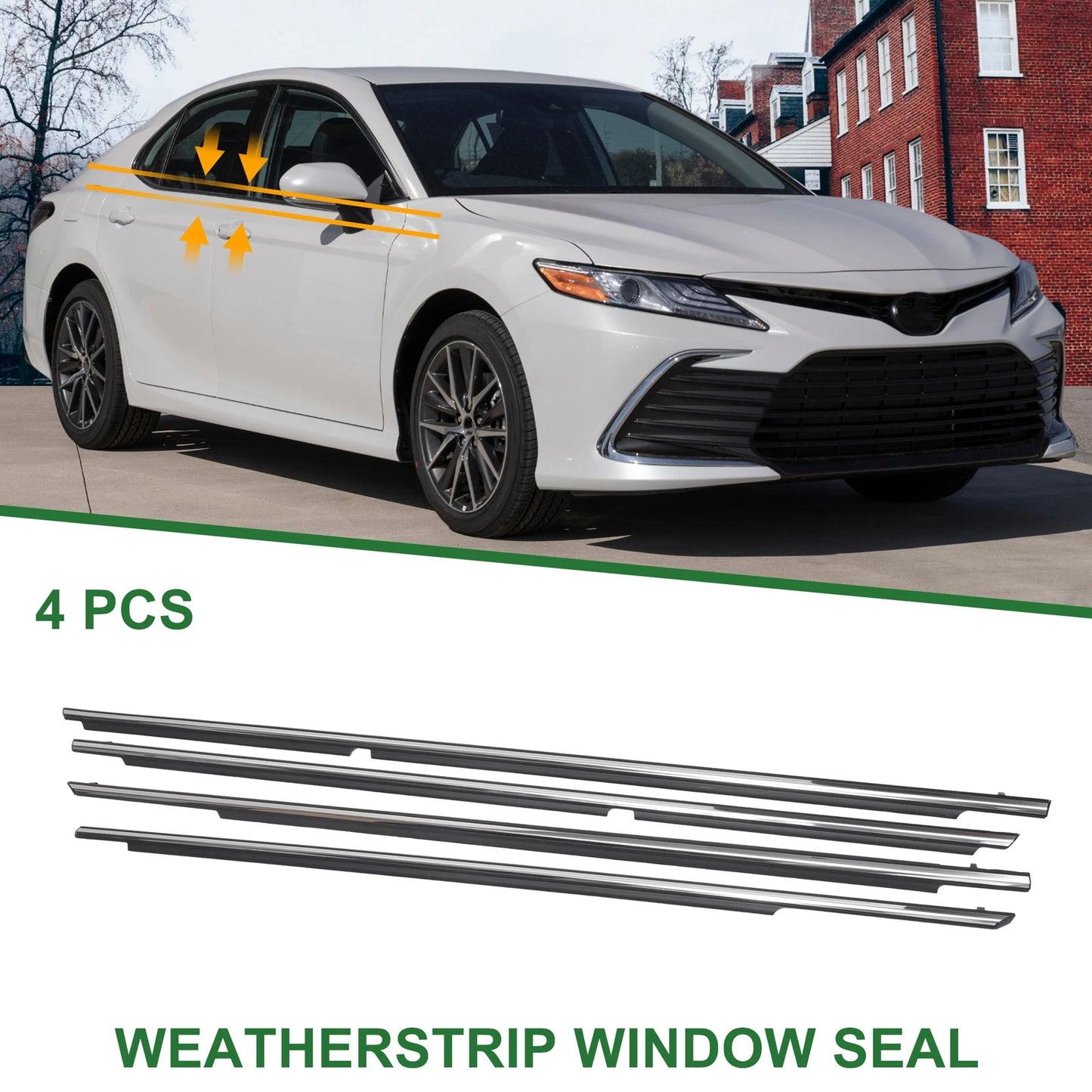 Set of 4 Weatherstrip Window Seals No. 7572006150/7574006130 for Toyota Camry (2012–2014)