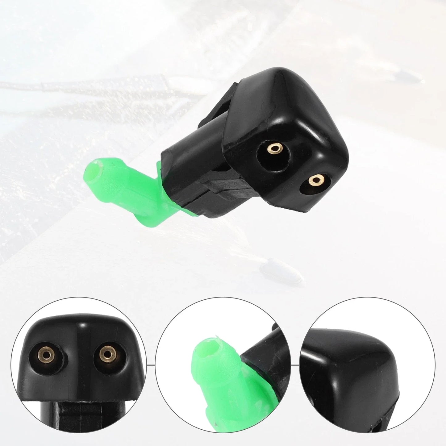 Windshield Wiper Washer Nozzle Spray Jet for Honda Accord - 2 x Black