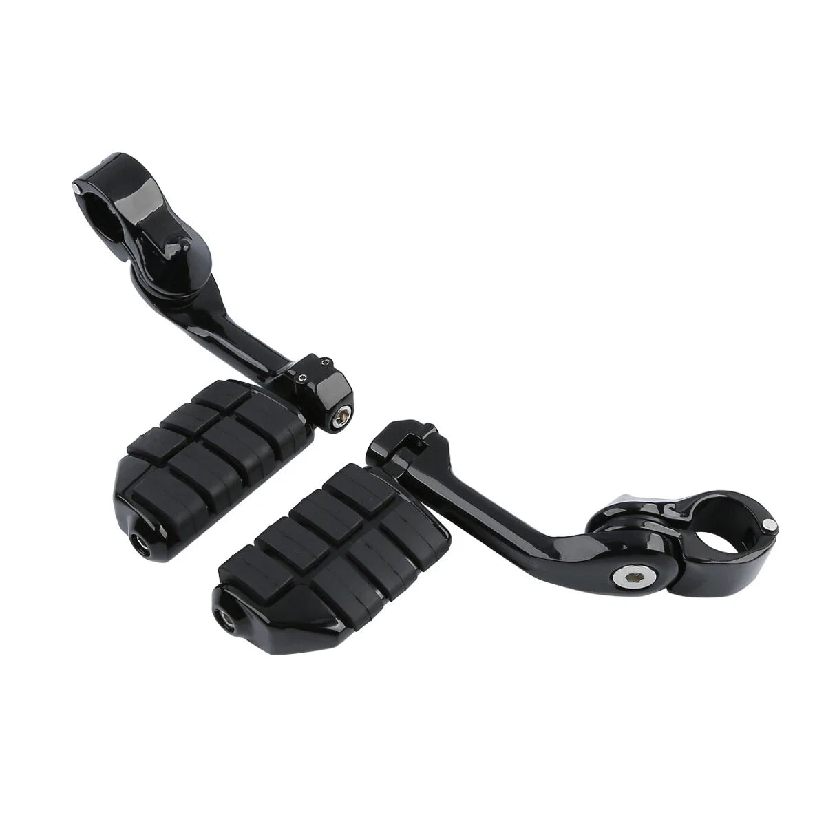 1-1/4" Engine Guards Long Angled Foot Pegs Rest Mount for Harley Touring