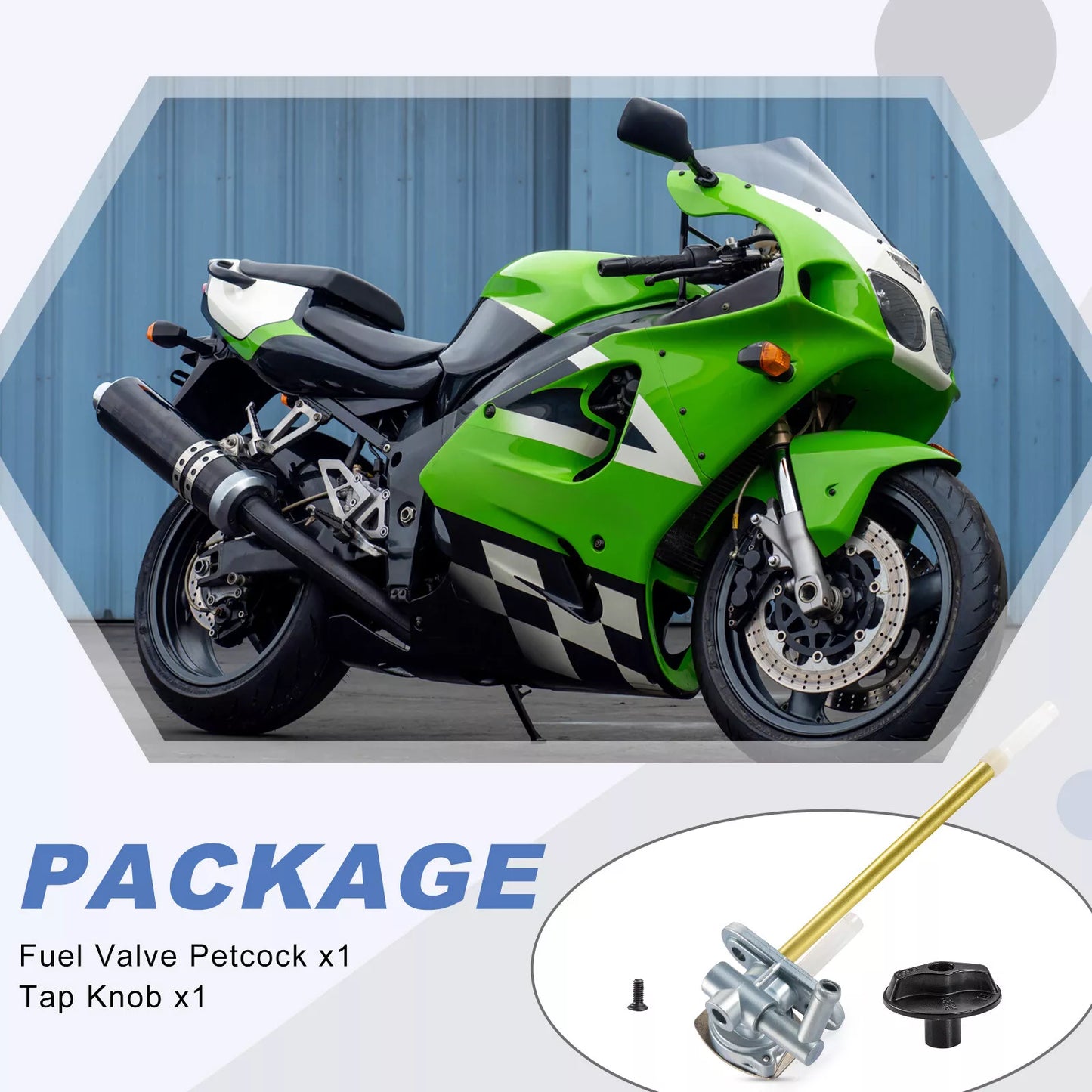 Fuel Tank Petcock w/ Knob for Kawasaki Ninja ZX7R ZX7RR