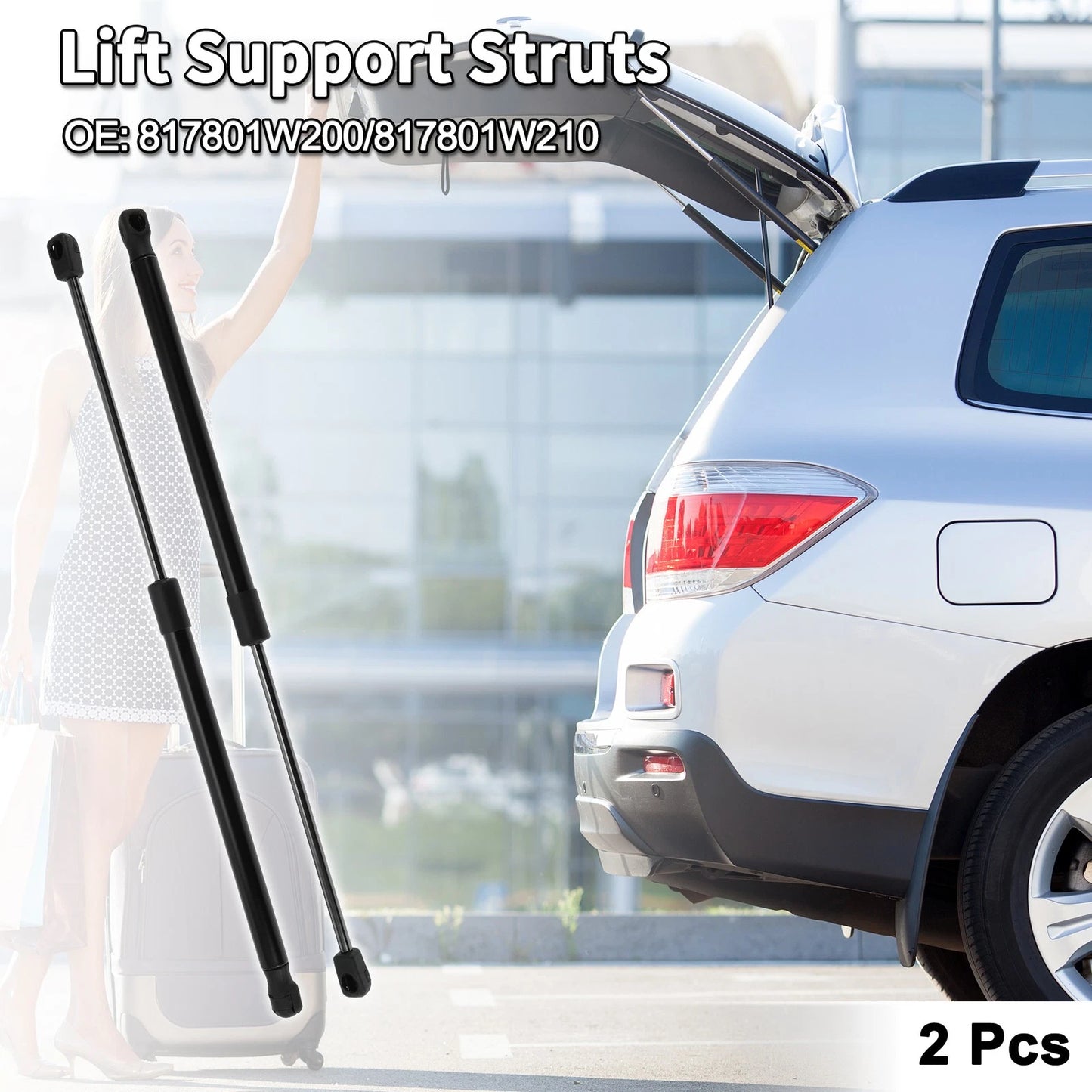 Rear Hatch Lift Supports Struts for Kia Rio (2012–2017) L4 1.6L