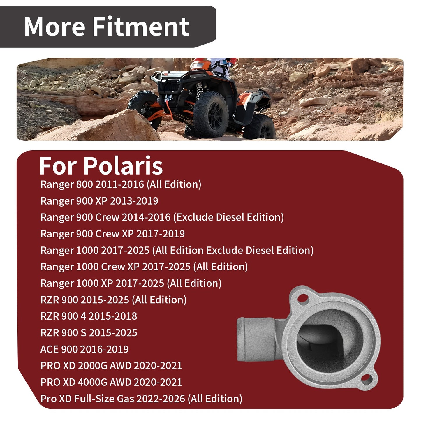 Thermostat Housing Cover for Polaris PRO XD 2000G 4000G AWD (2020–2021)