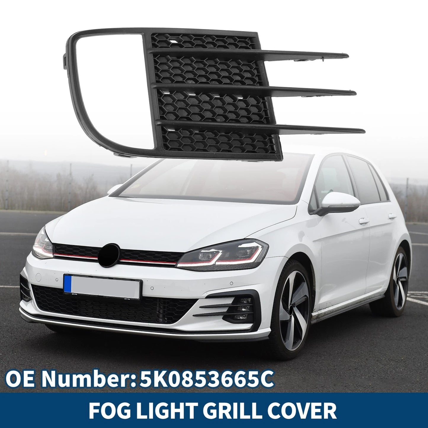 1pc Fog Light Grill for Volkswagen GTI (2010–2014) No. 5K0853665C
