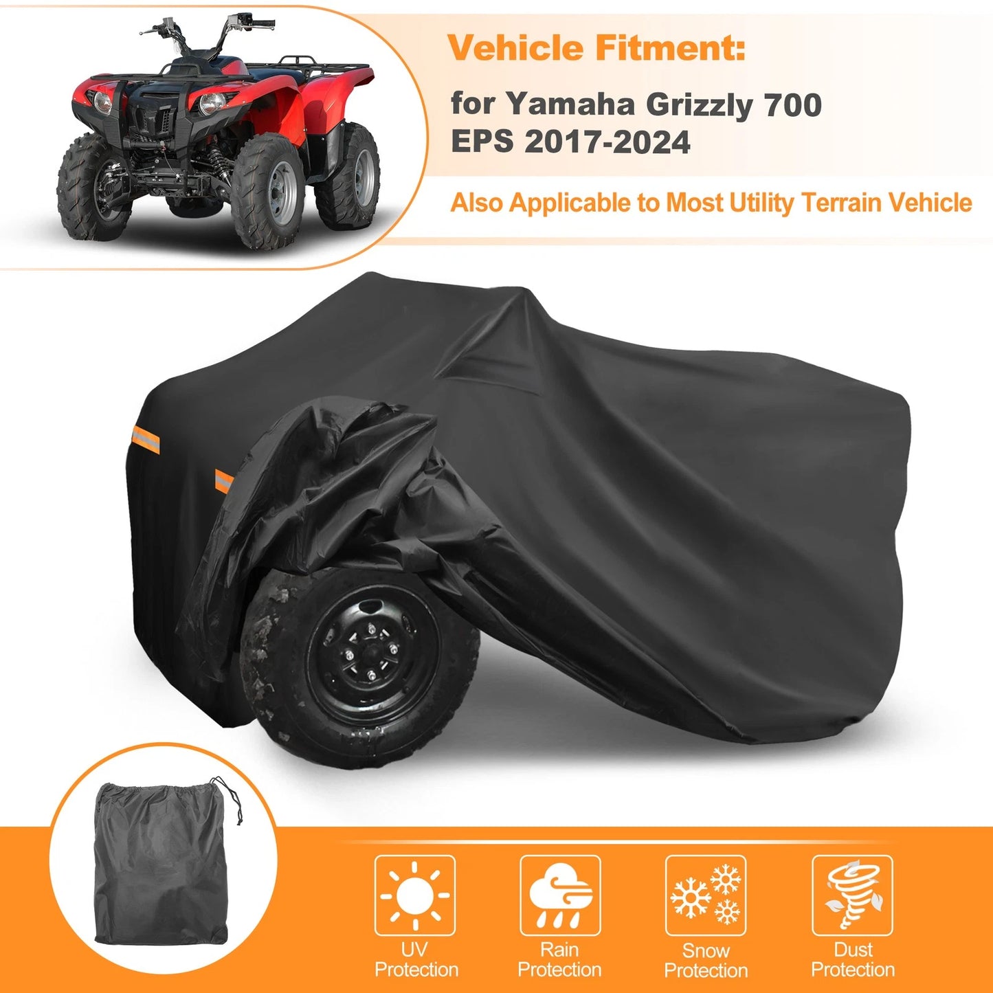 Waterproof ATV Cover for Yamaha Grizzly 700 EPS (2016–2023)