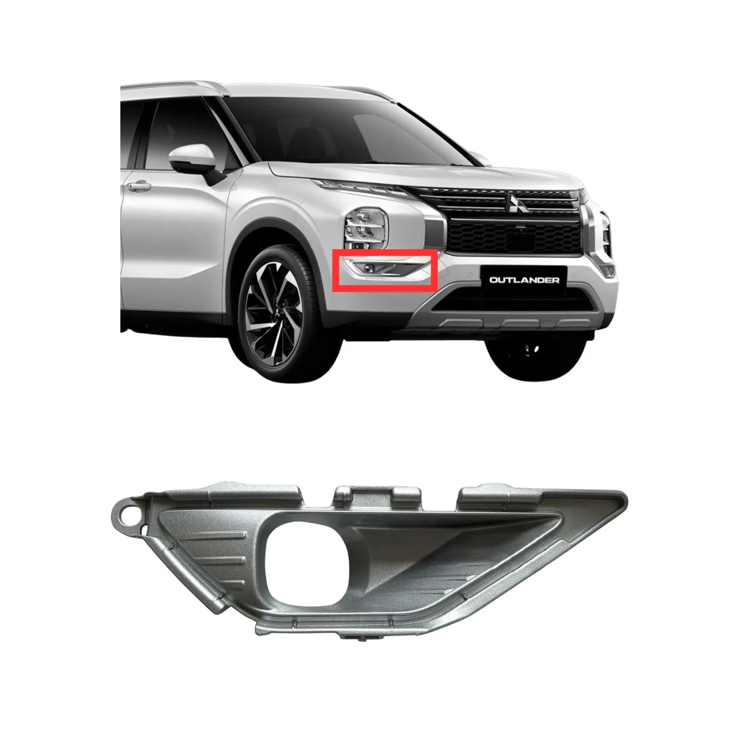 Front Bar Grille with Fog Light Mount for Mitsubishi Outlander