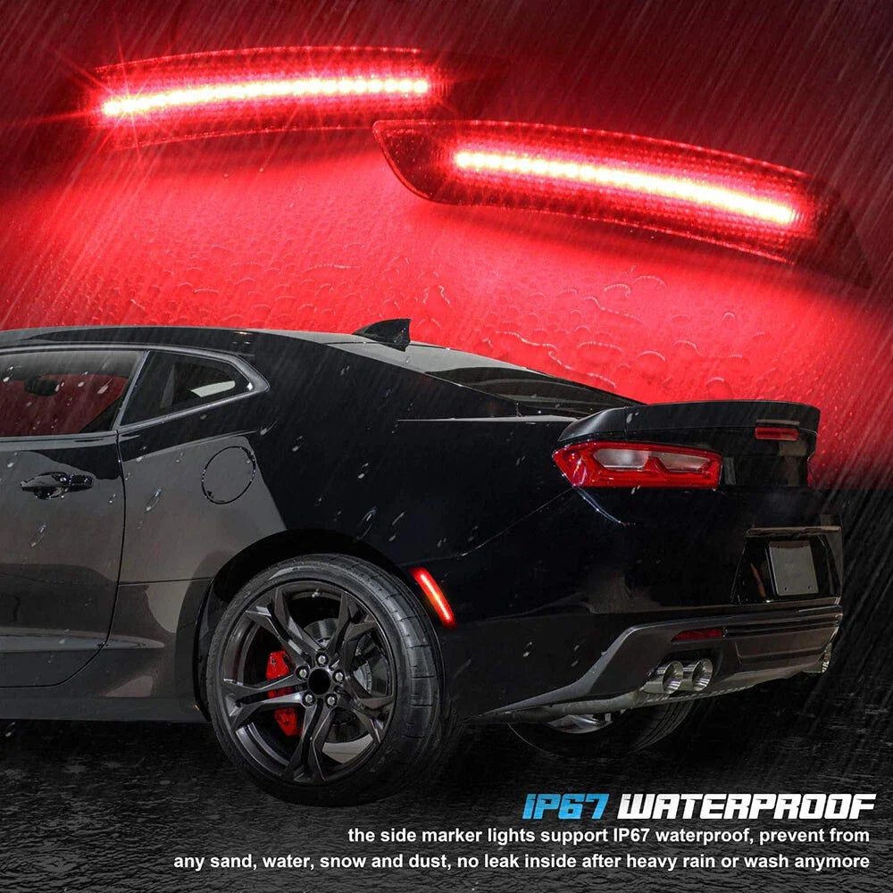 4 x LED Bumper Side Marker Lights Smoked for Chevy Camaro (2016-2021)