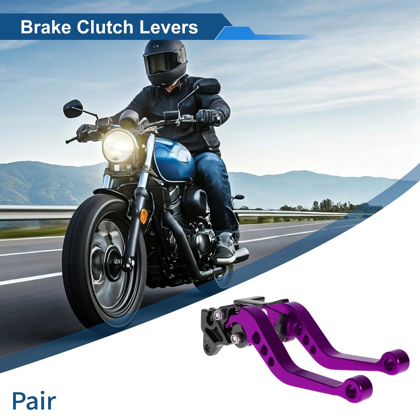 Adjustable Short Brake Clutch Lever Set for Yamaha YFZ 450 S (2003–2006) Purple