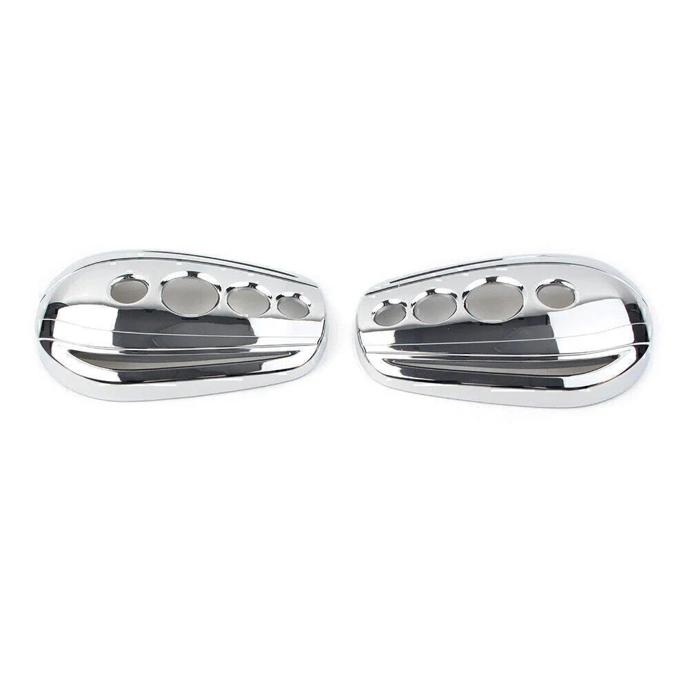 Chrome Oval Rear View Mirror Covers for Harley Dyna Softail Sportster