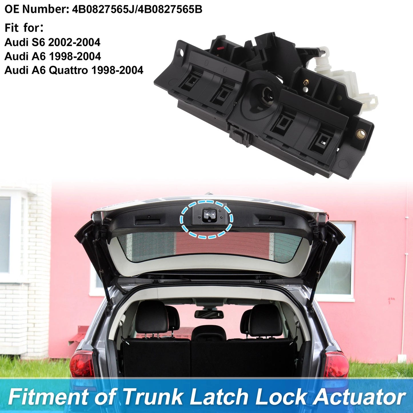 Rear Trunk Latch Lock Actuator for Audi S6 (1995–2005) 4B0827565J