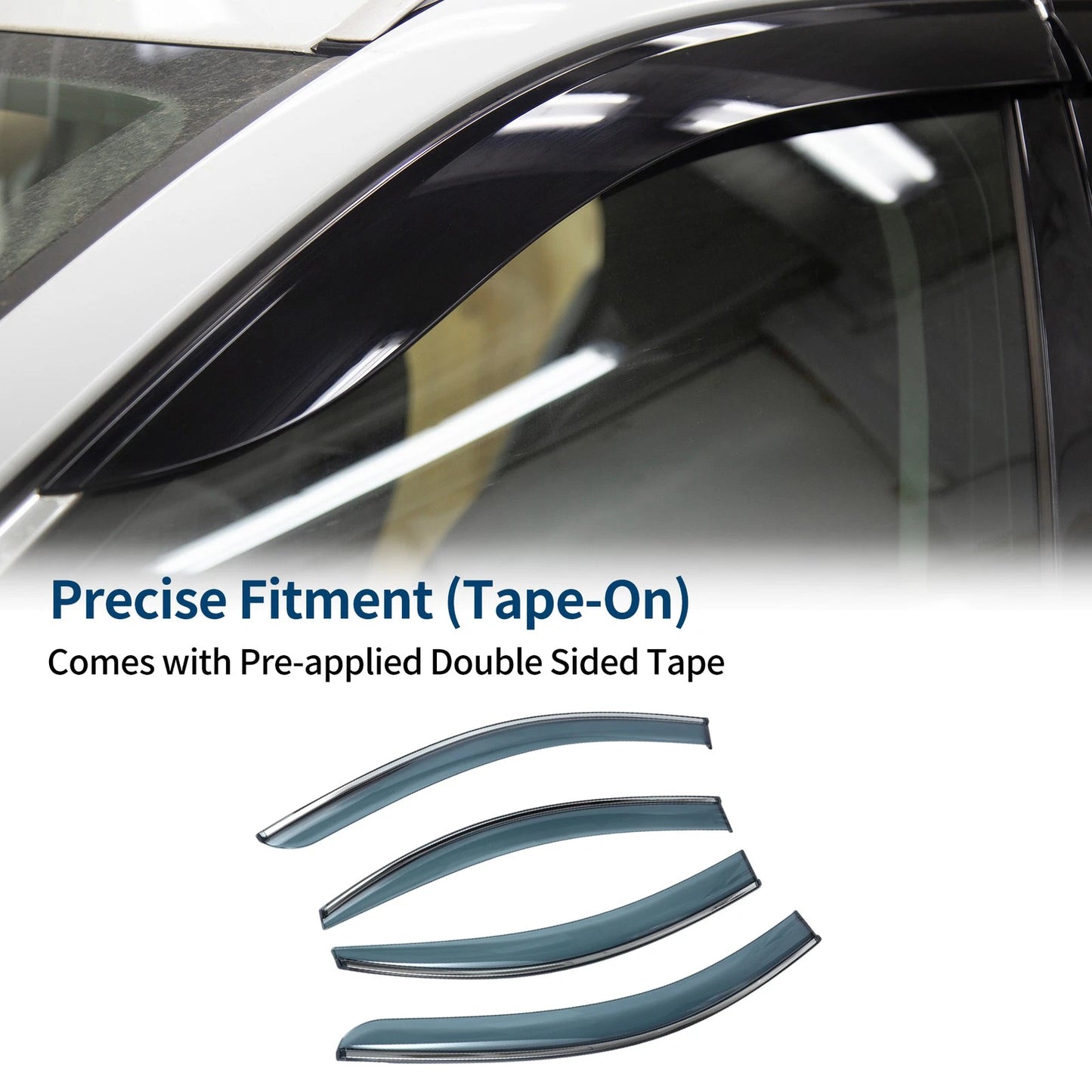 Set of 4 Window Deflectors for Hyundai Accent Sedan (2006–2010)