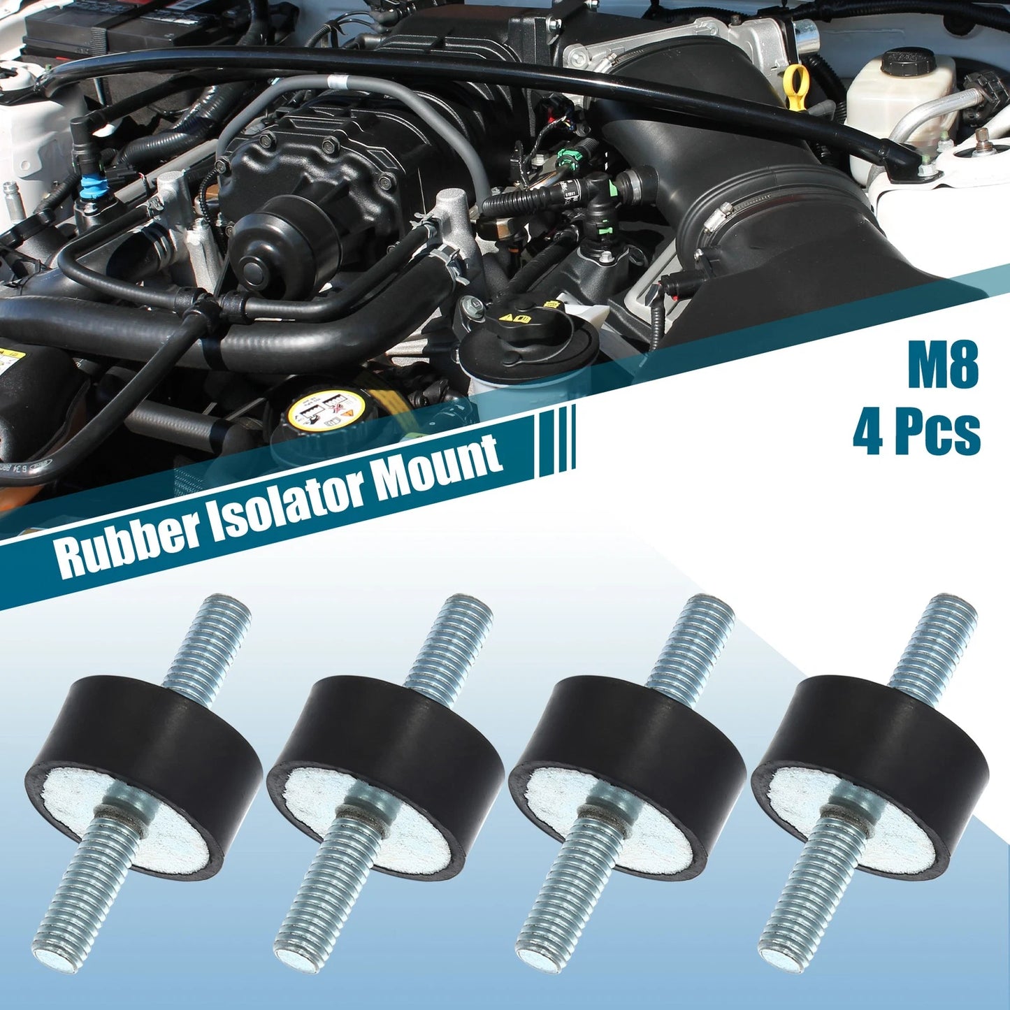 Set of 4 M8 Car Anti Vibration Rubber Isolator Dampers 30x15mm