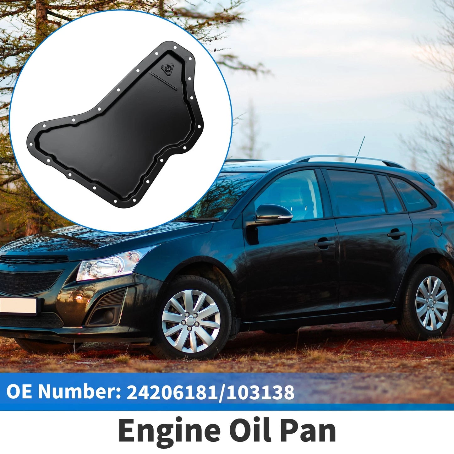 1 Pc Engine Oil Pan No.24206181 for Chevrolet Impala (2000–2005) Steel Black