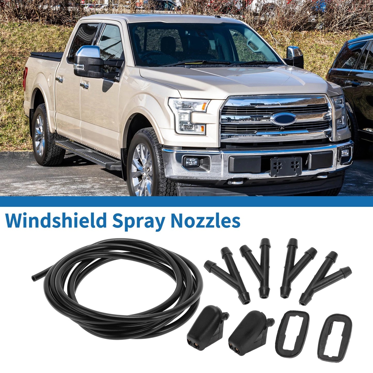 Set of 2 Front Windshield Washer Nozzles No. 1442176 for Ford Fiesta (2001–2007)