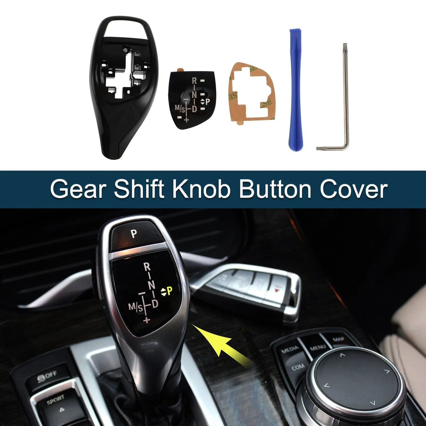Gear Shift Knob Button Cover for BMW Center Console - BMW 1 Series