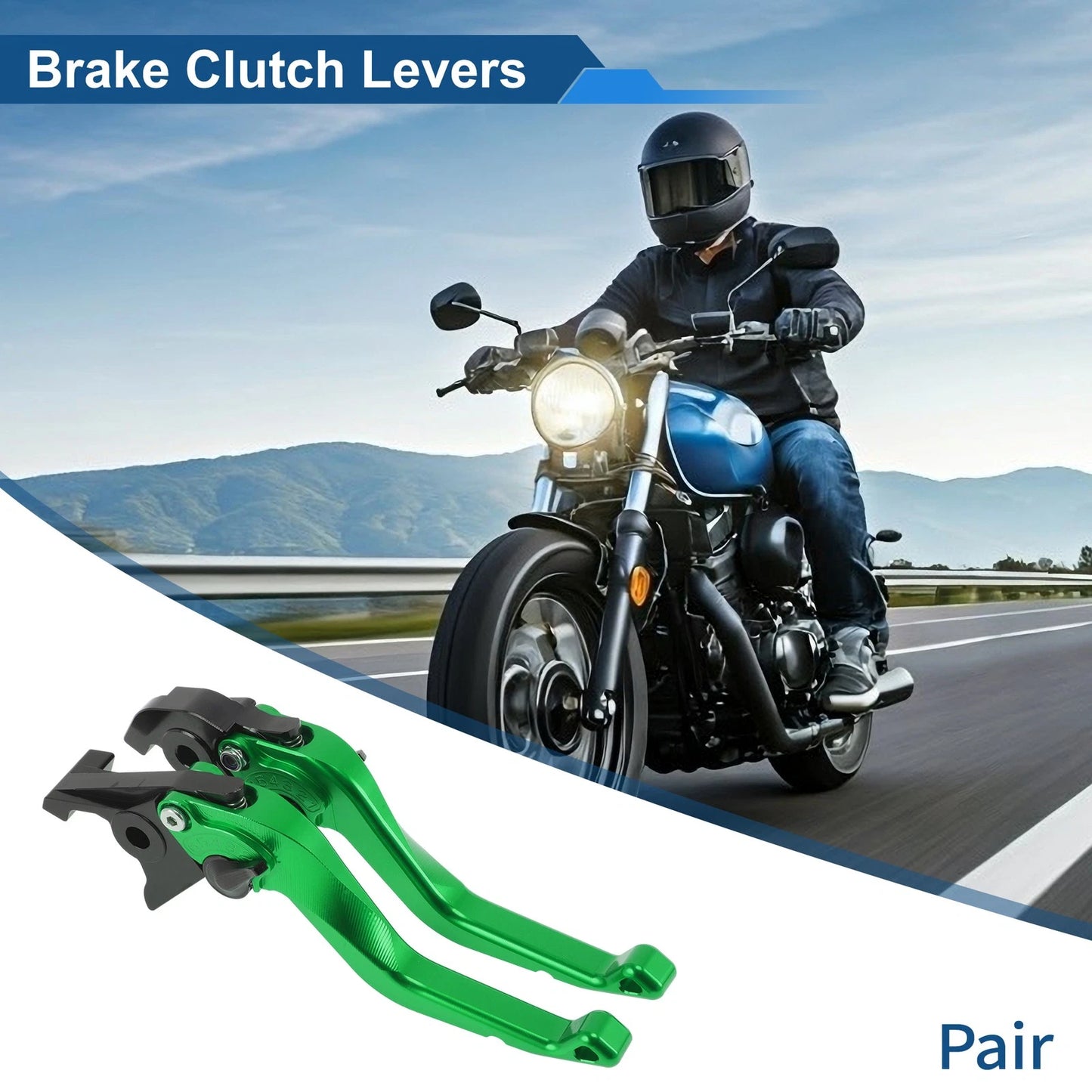 Adjustable Short Brake Clutch Levers for Honda VFR750 (1991–1997) Green 1 Pair