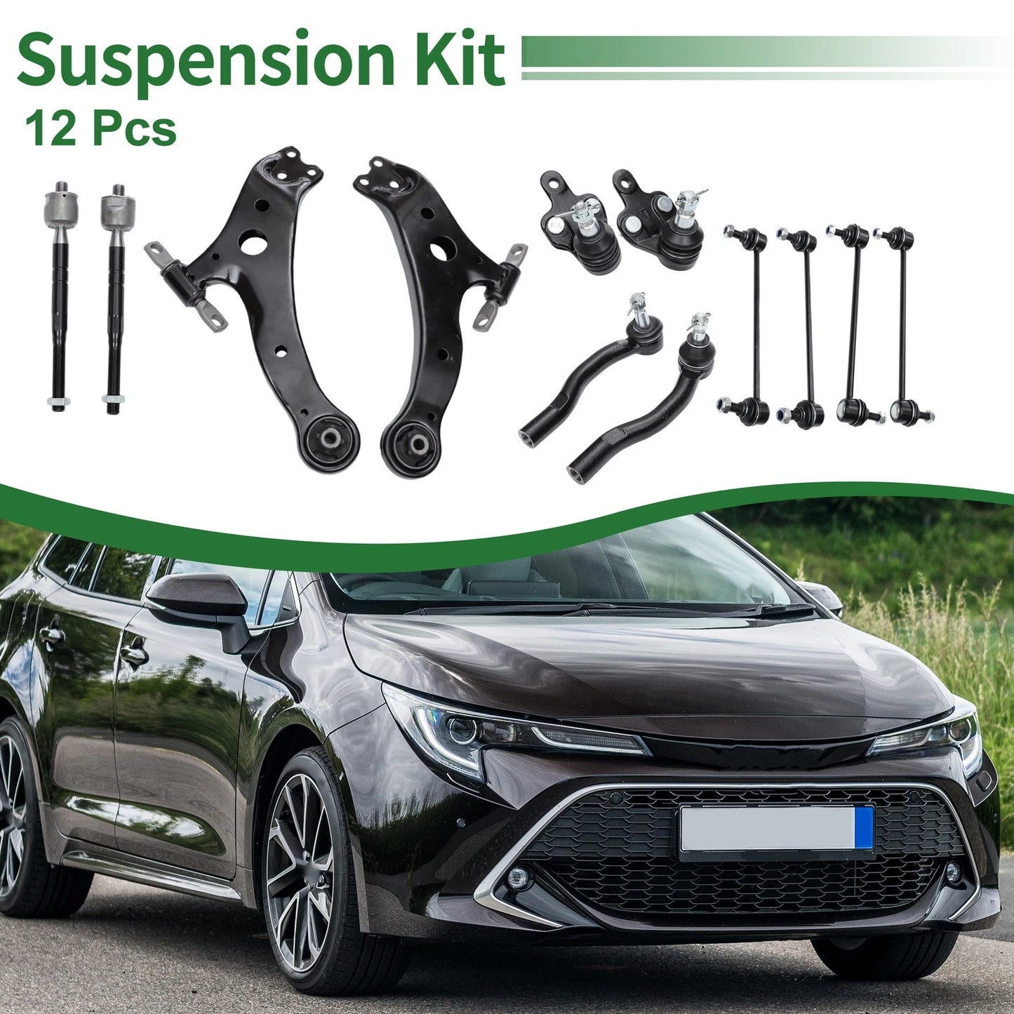 12pcs Front Suspension Kit Lower Control Arm for Toyota Camry No. ES80602, K750011