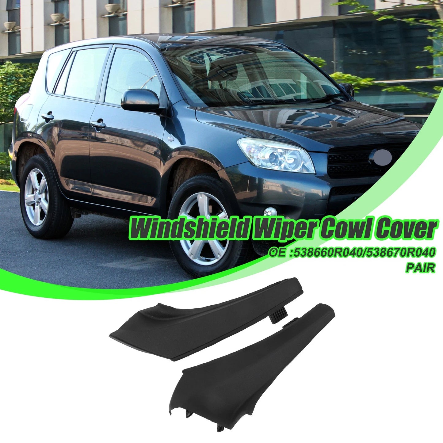 Set of 2 Front Left Right Cowl Extension Trim Covers for Toyota RAV4 (2013–2019)