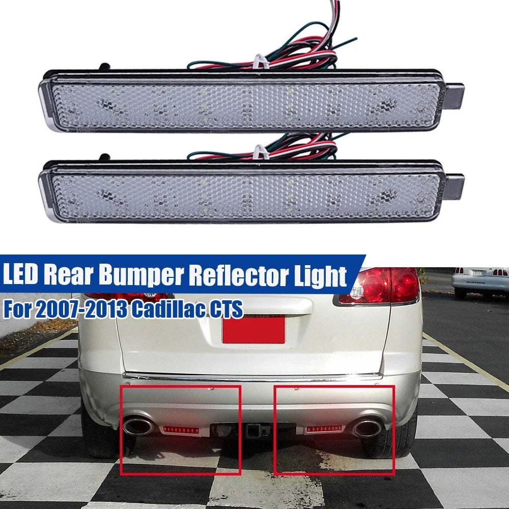 Clear Lens Rear Bumper Reflector Brake Light for Cadillac CTS / GMC Acadia
