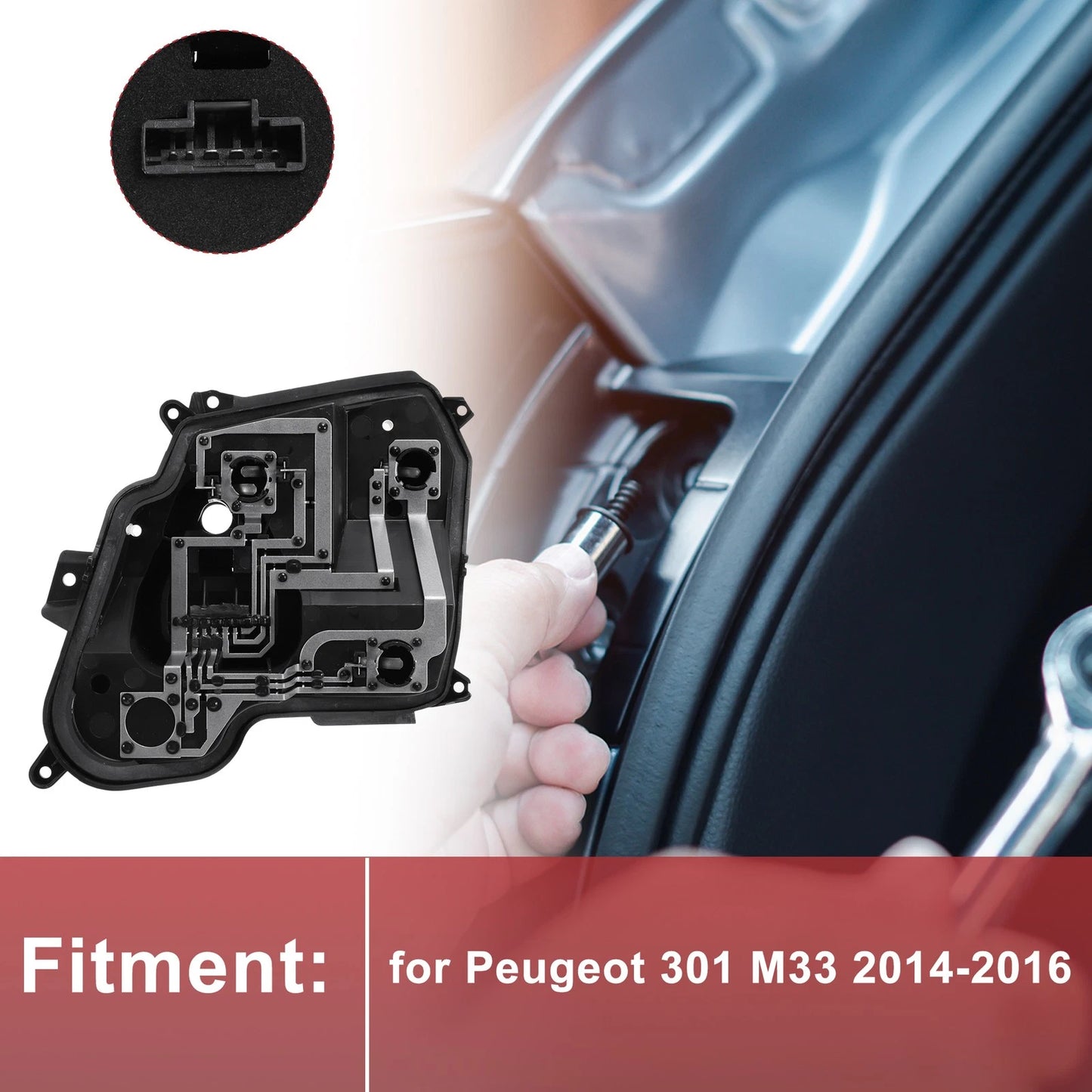 Right Tail Light Socket for Peugeot 301 M33 (2014–2016) Lamp Bulb Connector